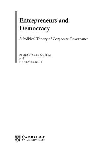 Cover for Entrepreneurs and democracy