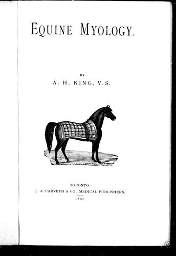 Cover for Equine myology