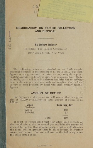 Cover for Refuse collection and disposal