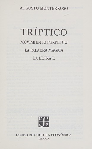 Cover for Tríptico