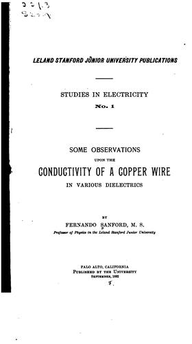 Cover for Some observations upon the conductivity of a copper wire in various dielectrics.