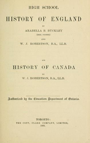 Cover for High school history of England