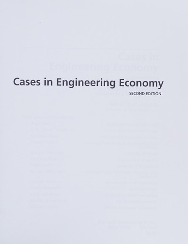 Cover for Cases in engineering economy
