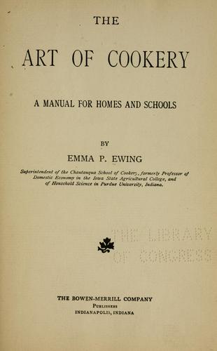 Cover for The art of cookery