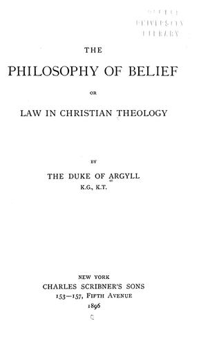 Cover for The philosophy of belief