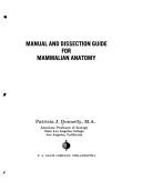 Cover for Manual and dissection guide for mammalian anatomy