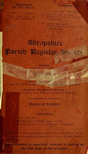 Cover for Shropshire Parish registers.