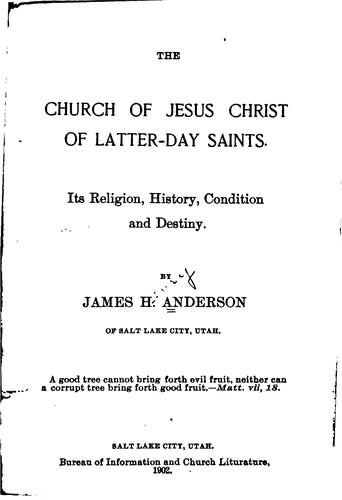 Cover for The Church of Jesus Christ of Latter-day Saints: Its Religion, History ...