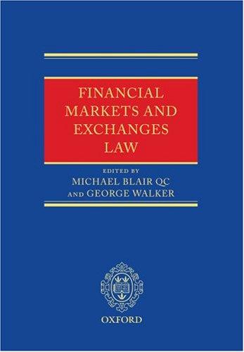 Cover for Financial Markets and Exchanges Law