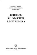 Cover for Beiträge zu indischem Rechtsdenken