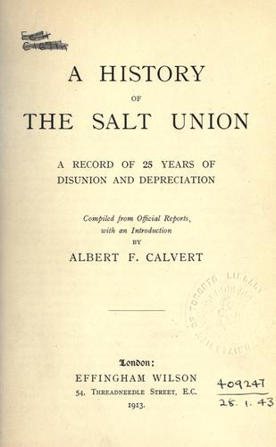 Cover for A history of the Salt Union