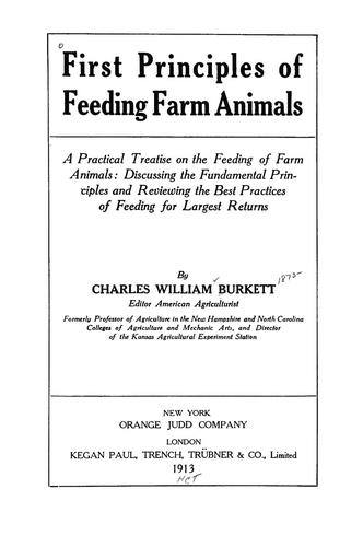 Cover for First principles of feeding farm animals