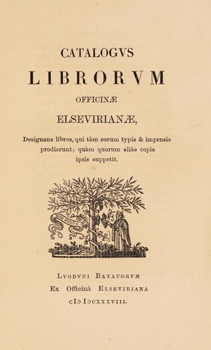 Cover for Catalogus librorum Officinae elsevirianae