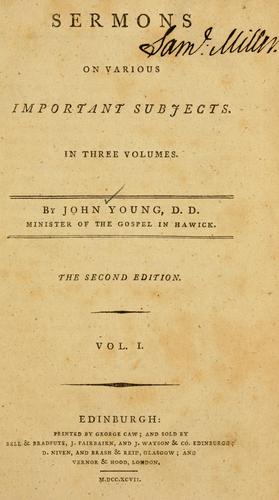 Cover for Sermons on various important subjects.