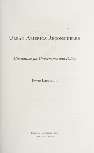 Cover for Urban America reconsidered