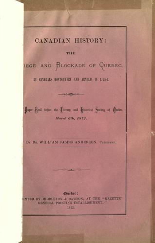 Cover for Canadian history