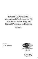 Cover for Seventh CANMET/ACI International Conference on Fly Ash, Silica Fume, Slag, and Natural Pozzolans in Concrete