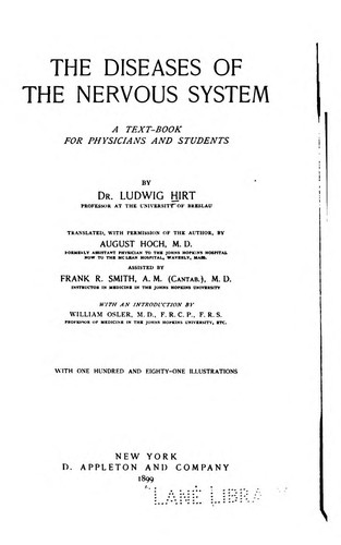Cover for The Diseases of the nervous system: A Text-book for Physicians and Students