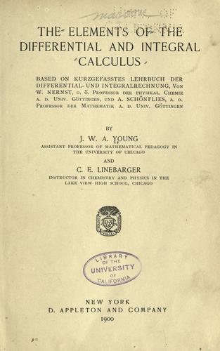 Cover for The elements of the differential and integral calculus