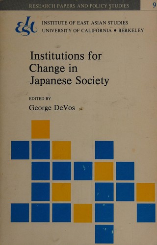 Cover for Institutions for change in Japanese society