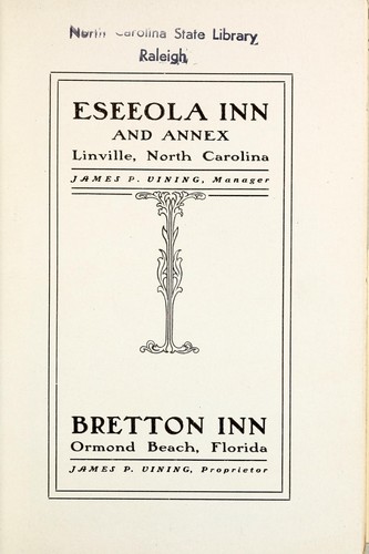 Cover for Eseeola Inn and annex, Linville, North Carolina