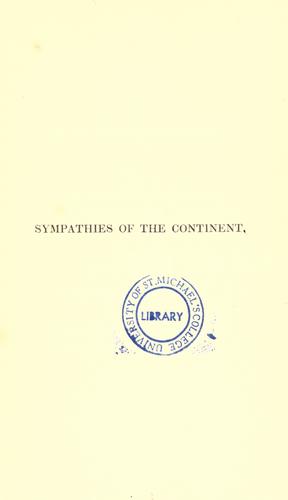 Cover for Sympathies of the continent, or, Proposals for a new Reformation