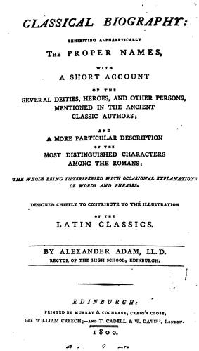 Cover for Classical biography