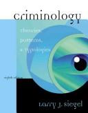 Cover for CRIMINOLOGY TPT, 8E IE