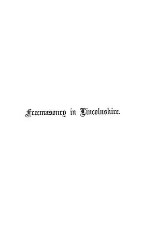 Cover for A history of freemasonry in Lincolnshire