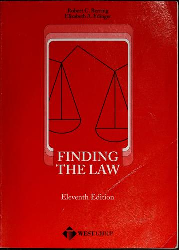 Cover for Finding the law