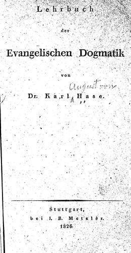 Cover for Lehrbuch der evangelischen Dogmatik