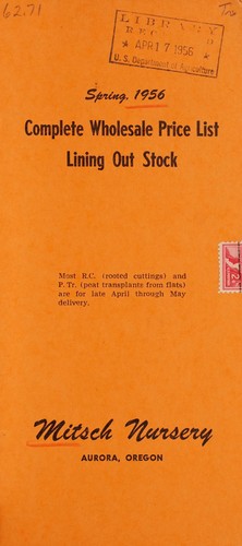 Cover for Complete wholesale price list, lining out stock