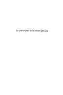 Cover for La philosophie de la culture grecque
