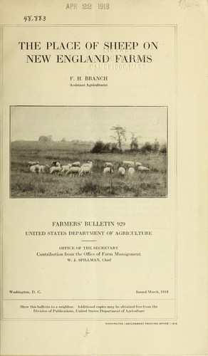 Cover for The place of sheep on New England farms