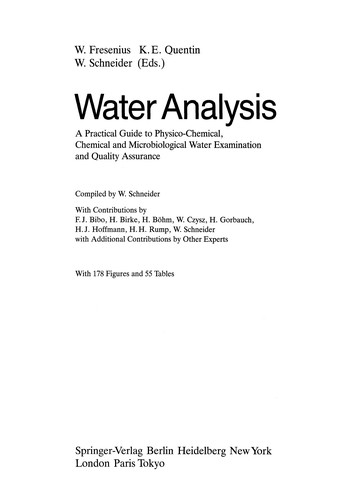 Cover for Water Analysis