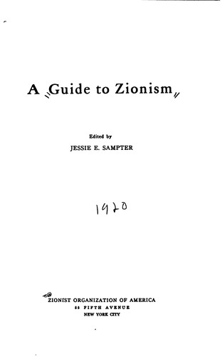 Cover for A guide to Zionism