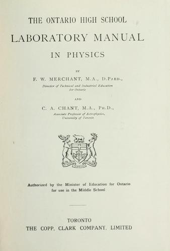 Cover for Ontario high school laboratory manual in physics.