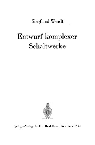 Cover for Entwurf komplexer Schaltwerke