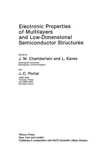 Cover for Electronic Properties of Multilayers and Low-Dimensional Semiconductor Structures