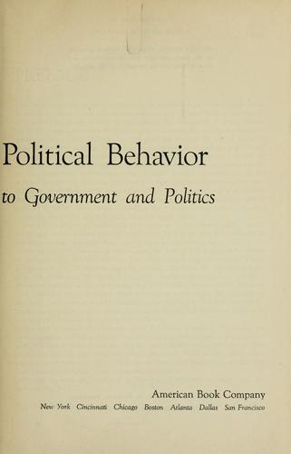 Cover for Roots of political behavior