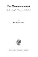 Cover for Der Monumentalstaat