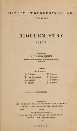Cover for Biochemistry
