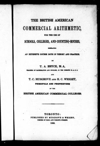 Cover for The British American commercial arithmetic