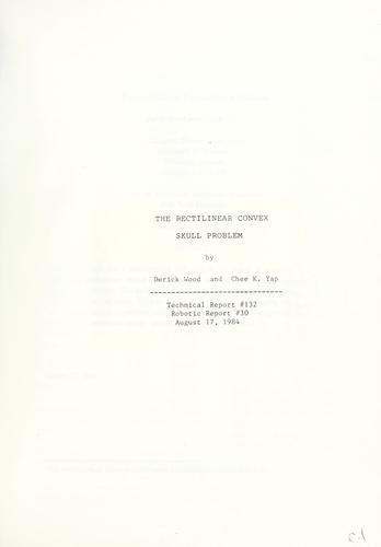 Cover for The rectilinear convex skull problem