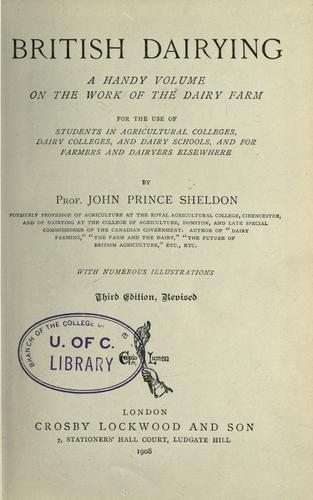 Cover for British dairying ...