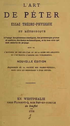 Cover for L'art de péter