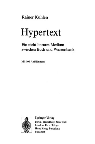 Cover for Hypertext