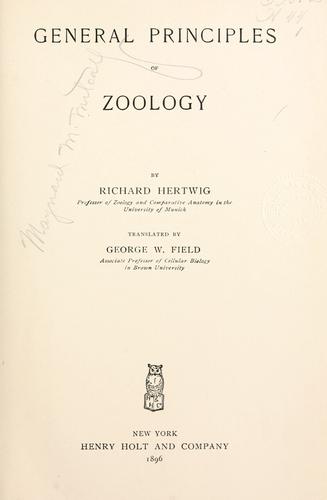 Cover for General principles of zoology