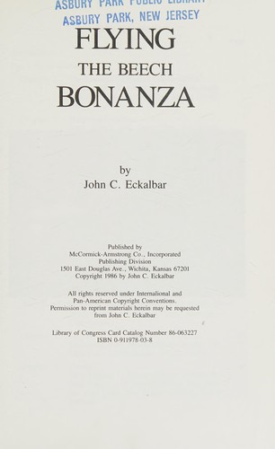 Cover for Flying the Beech Bonanza
