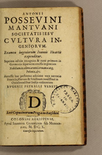 Cover for Antonii Posseuini Mantuani Societatis Iesu Cultura ingeniorum